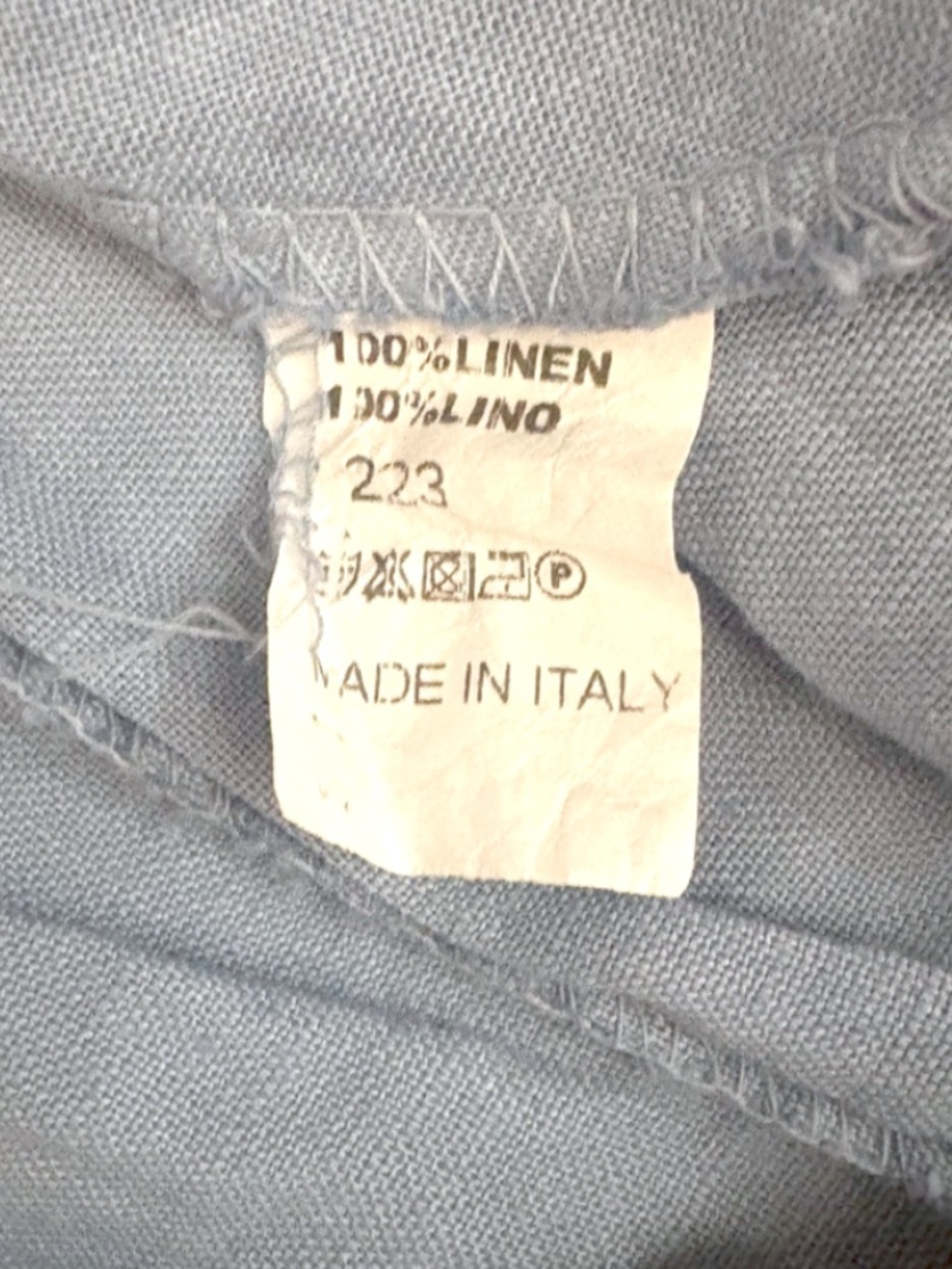 Made in Italy women dress size L linen blue maxi tulip tank - Picture 8 of 11